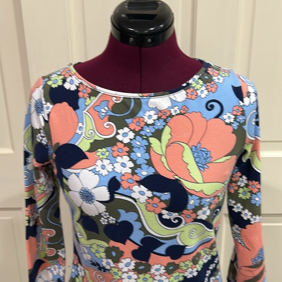 Talbots 3/4 Sleeve Bateau Neckline Tee Shirt - Size XS - Picture 2 of 13